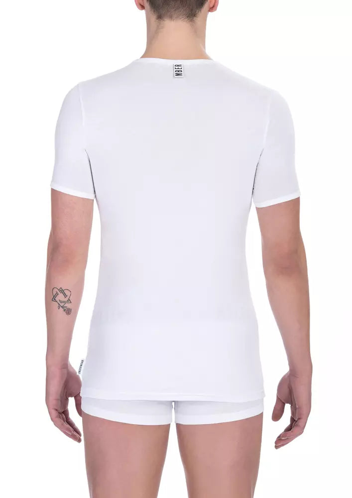 Bikkembergs Weißes Herren-T-Shirt aus Baumwolle