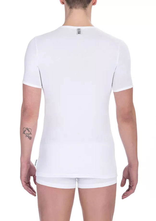 Bikkembergs Weißes Herren-T-Shirt aus Baumwolle