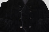 Dolce & Gabbana Schwarze zweireihige Weste aus Baumwolle