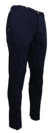 Domenico Tagliente Dunkelblaue Baumwoll-Skinny-Hose für Männer