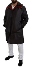 Dolce & Gabbana Schwarzer Trench-Parka mit Kapuze Baumwolljacke