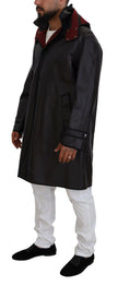 Dolce & Gabbana Schwarzer Trench-Parka mit Kapuze Baumwolljacke