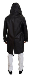 Dolce & Gabbana Schwarzer Trench-Parka mit Kapuze Baumwolljacke