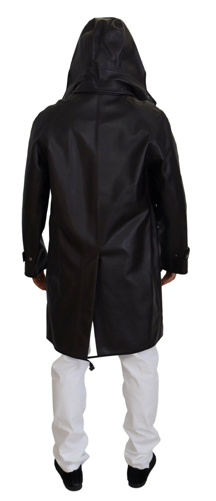 Dolce & Gabbana Schwarzer Trench-Parka mit Kapuze Baumwolljacke