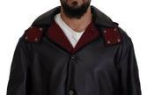 Dolce & Gabbana Schwarzer Trench-Parka mit Kapuze Baumwolljacke