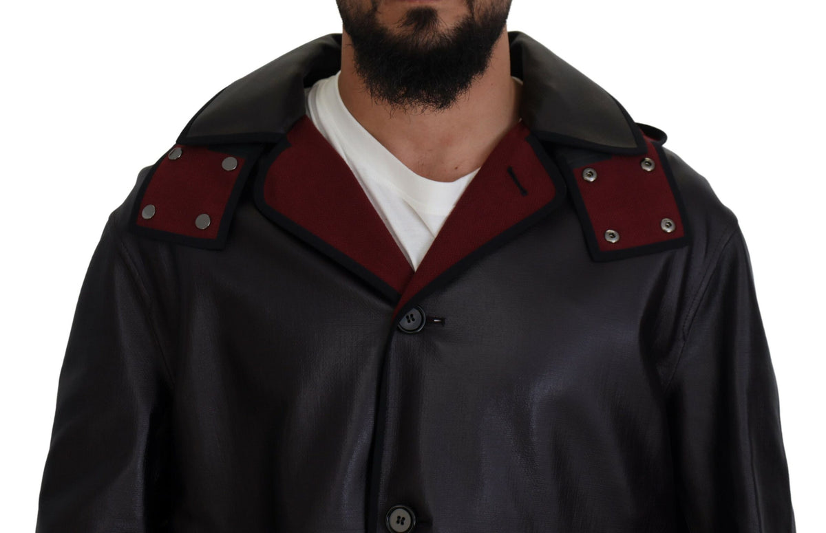 Dolce & Gabbana Schwarzer Trench-Parka mit Kapuze Baumwolljacke