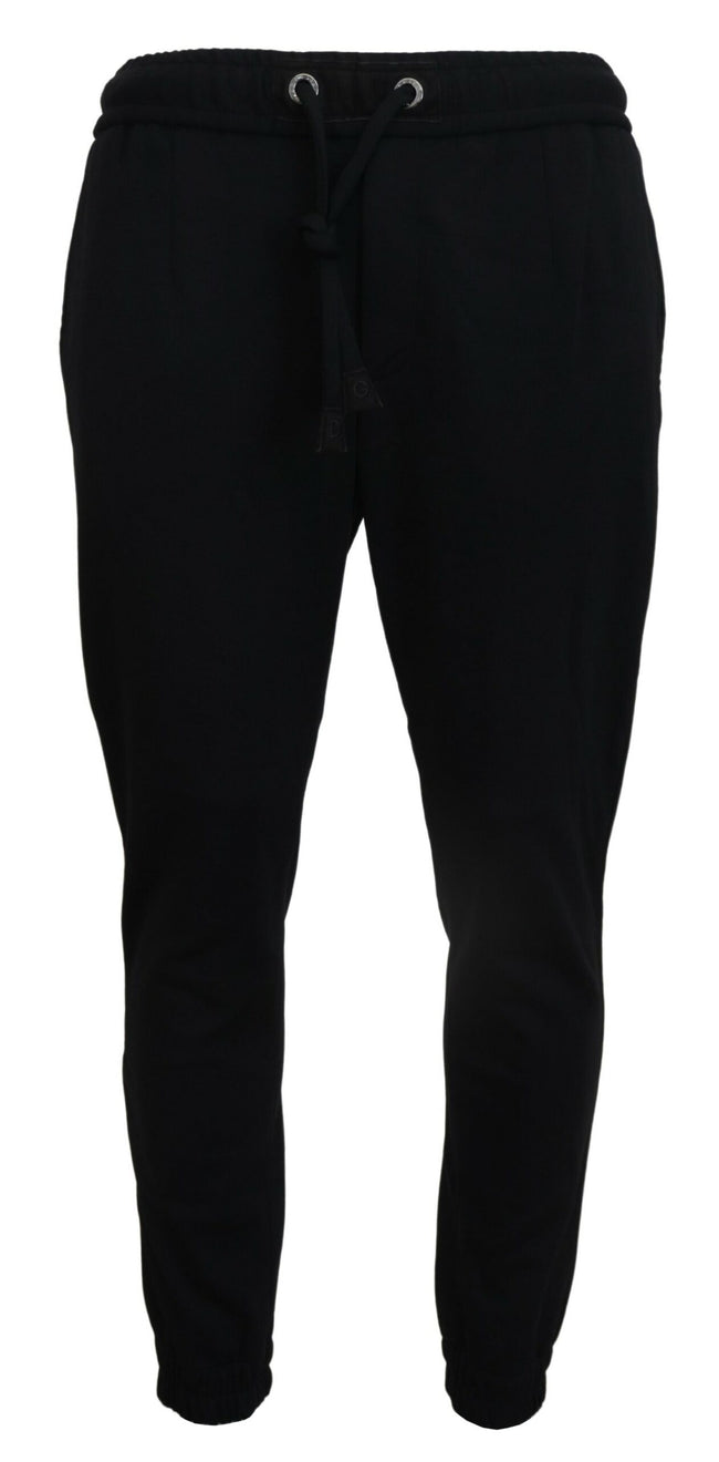 Dolce & Gabbana Schwarze Herren Sport Wolle Sweatpants Hosen