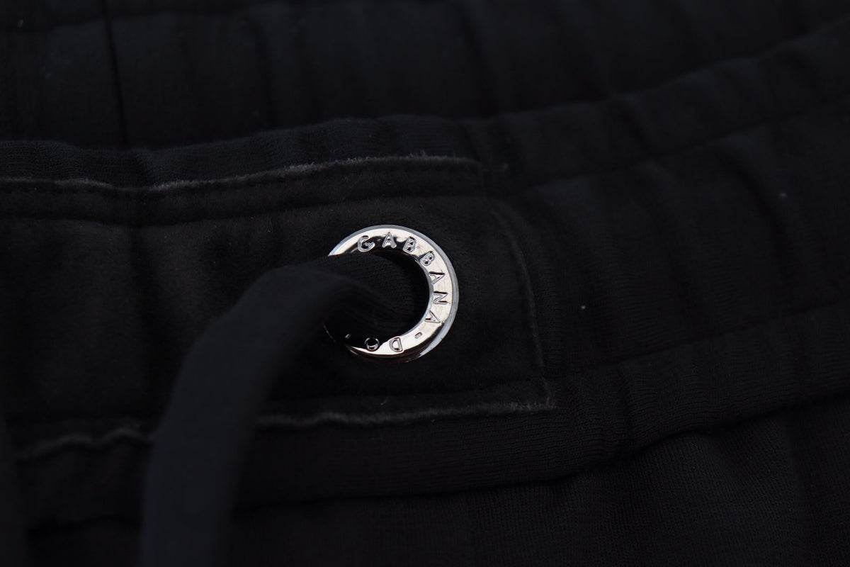 Dolce & Gabbana Schwarze Herren Sport Wolle Sweatpants Hosen