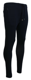 Dolce & Gabbana Blaue Herren Sport Baumwoll Sweatpants Hosen