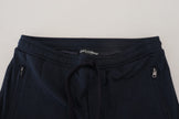 Dolce & Gabbana Blaue Herren Sport Baumwoll Sweatpants Hosen
