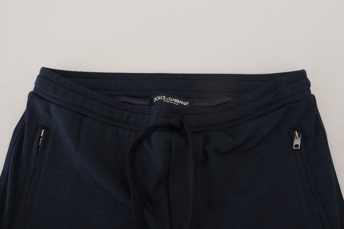 Dolce & Gabbana Blaue Herren Sport Baumwoll Sweatpants Hosen