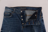 Frankie Morello Blaue Waschung Zerrissene Dunfermile Slim Fit Jeans