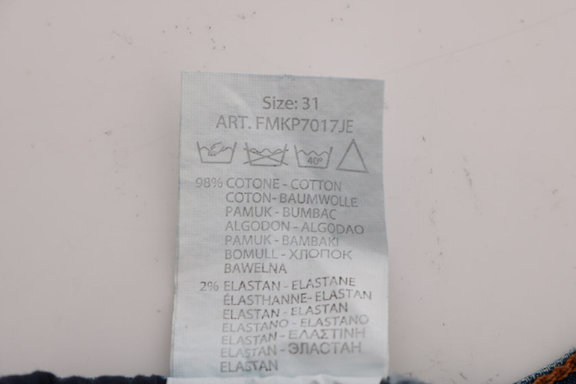 Frankie Morello Blaue Waschung Zerrissene Dunfermile Slim Fit Jeans