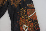 Dolce & Gabbana Graue Seiden-Barockkronen-Hose Sporthose