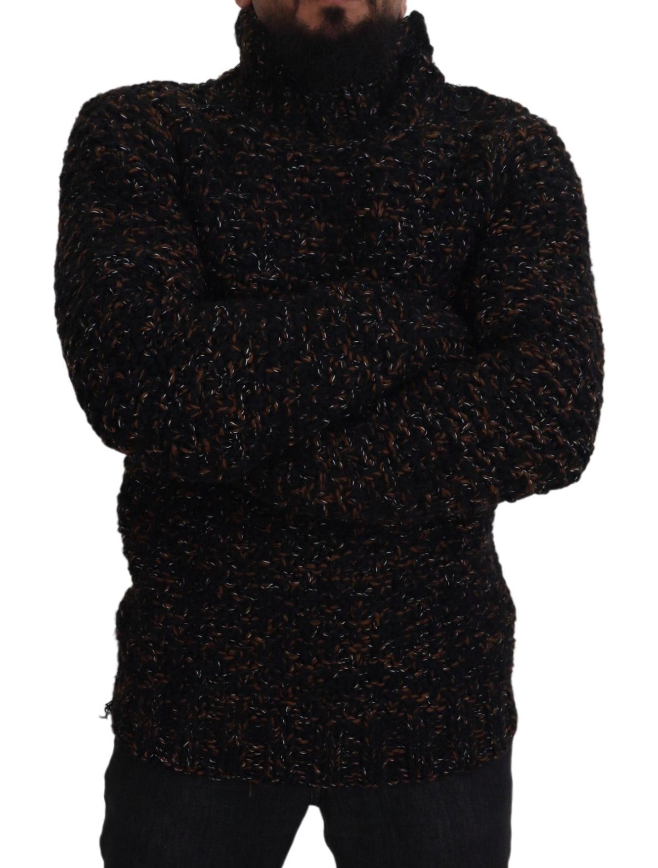 Dolce & Gabbana Brauner Fatto A Mano Rollkragenpullover Pullover
