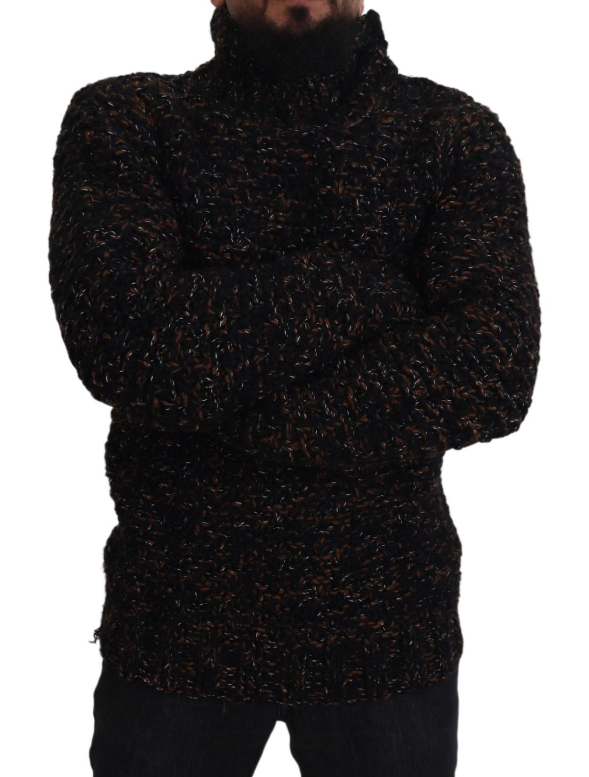 Dolce & Gabbana Brauner Fatto A Mano Rollkragenpullover Pullover
