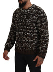 Dolce & Gabbana Brauner Pullover aus gestrickter Wolle Fatto A Mano