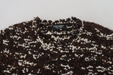 Dolce & Gabbana Brauner Pullover aus gestrickter Wolle Fatto A Mano
