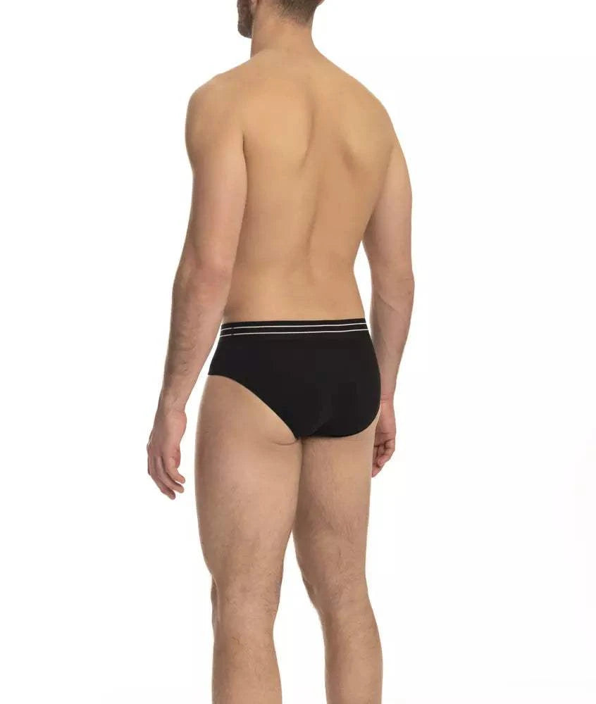 Cavalli Class Schwarzes Baumwoll-Unterwäsche-Set für Herren, 3er-Pack