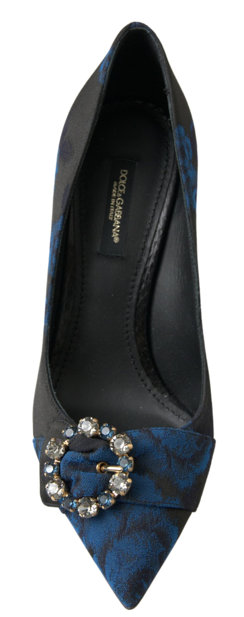 Dolce & Gabbana Blaue Floral Ayers Kristall Pumps Schuhe