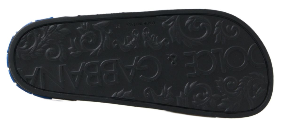 Dolce & Gabbana Black Slide Sandals Beach Saint Barth Shoes