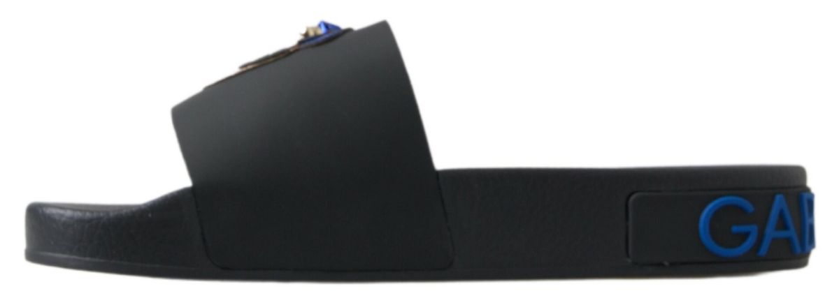 Dolce & Gabbana Black Slide Sandals Beach Saint Barth Shoes
