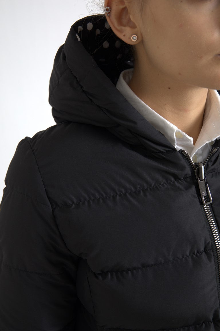 Dolce & Gabbana Schwarze Polyester-Wendejacke mit Kapuze