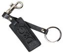 Dolce & Gabbana Schwarzes DG Logo Leder Silber Metall Schlüsselanhänger