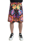 Dolce & Gabbana Mehrfarbig bedruckte Herren Bermudashorts aus Baumwolle