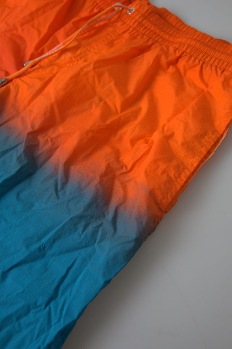 Dolce & Gabbana Orange Blau Gradient Beachwear Badehose Shorts