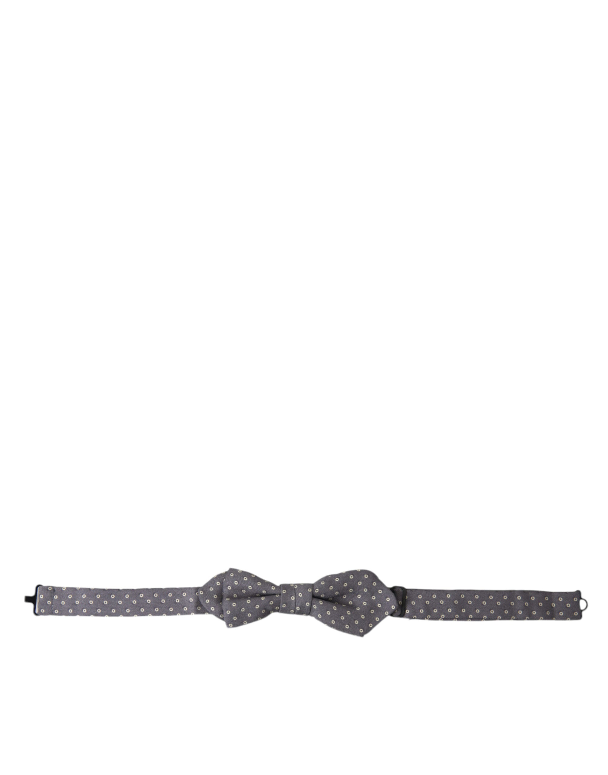 Dolce & Gabbana Graue Polka Dots Seidenfliege mit verstellbarem Halsausschnitt Papillon