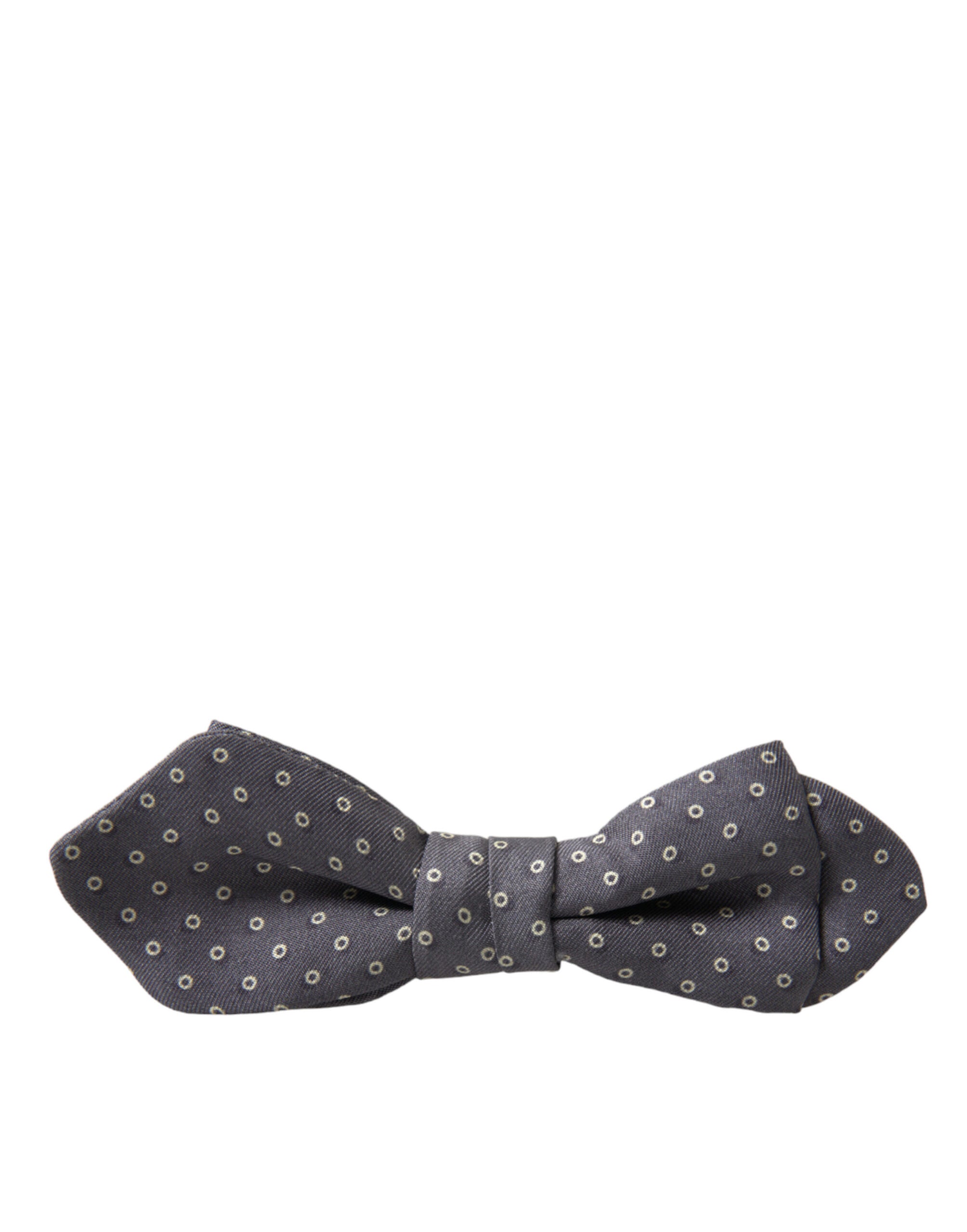 Dolce & Gabbana Graue Polka Dots Seidenfliege mit verstellbarem Halsausschnitt Papillon