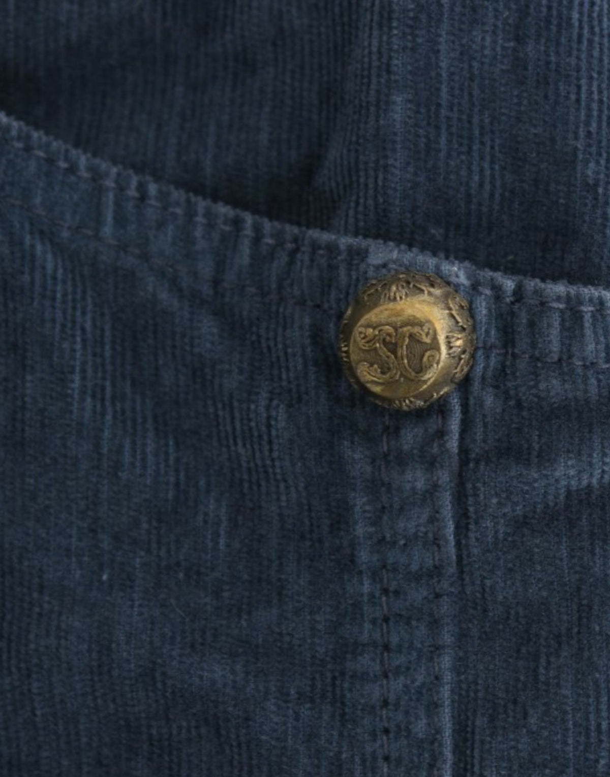 Cavalli Blue Corduroy Pencil Skirt