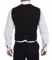 Dolce & Gabbana Schwarzes Baumwoll-Viskose-Kleid Weste Blazer