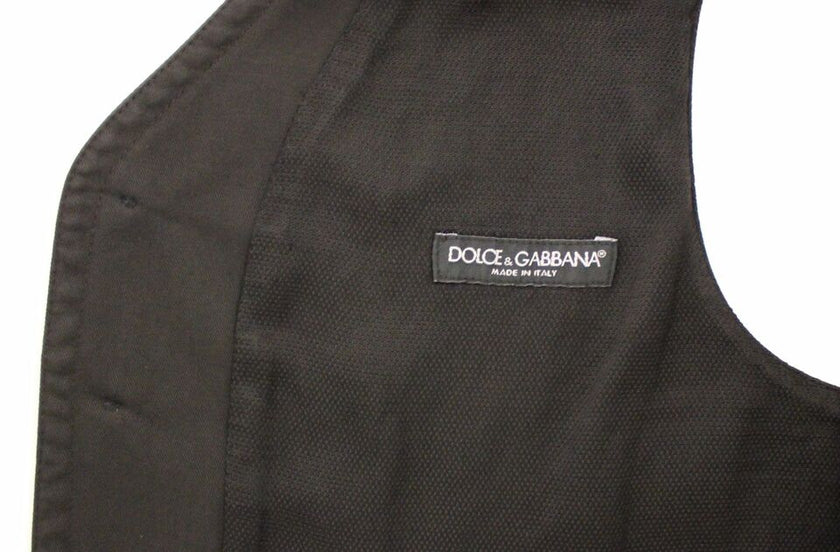 Dolce & Gabbana Schwarzes Baumwoll-Viskose-Kleid Weste Blazer