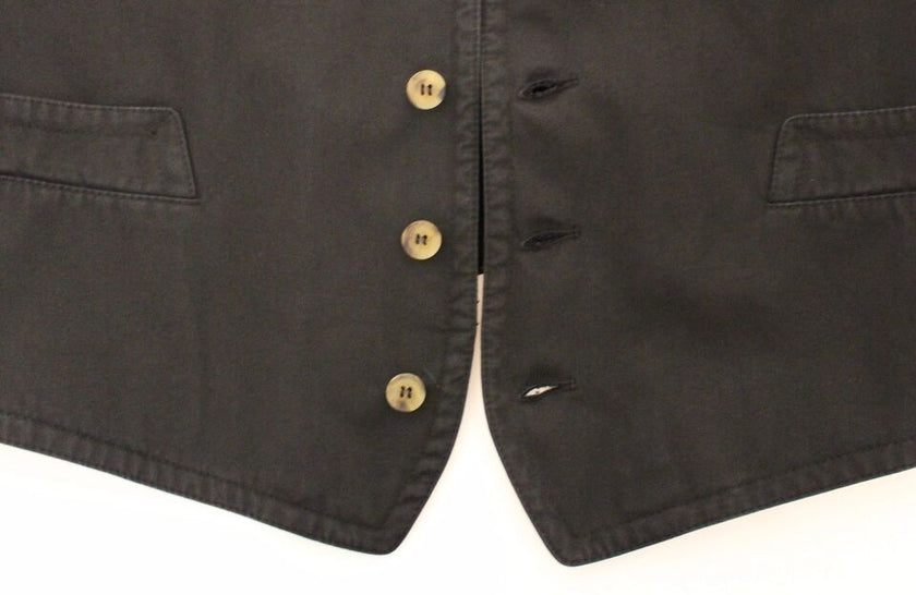 Dolce & Gabbana Schwarzes Baumwoll-Viskose-Kleid Weste Blazer