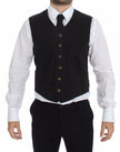 Dolce & Gabbana Schwarzes Baumwoll-Viskose-Kleid Weste Blazer