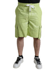 Dolce & Gabbana Hellgrüne Herren Cargo-Bermudashorts aus Baumwolle