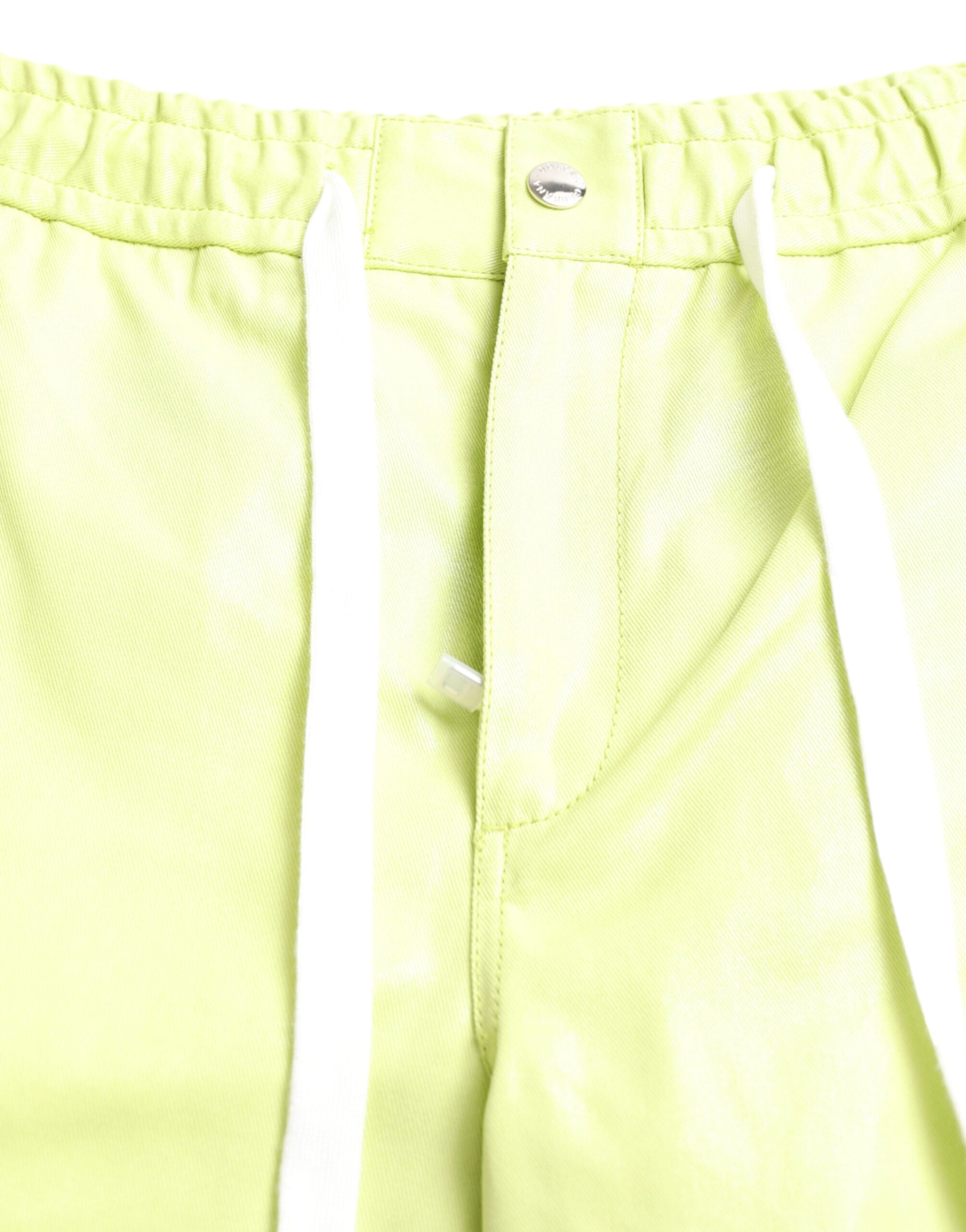 Dolce & Gabbana Hellgrüne Herren Cargo-Bermudashorts aus Baumwolle