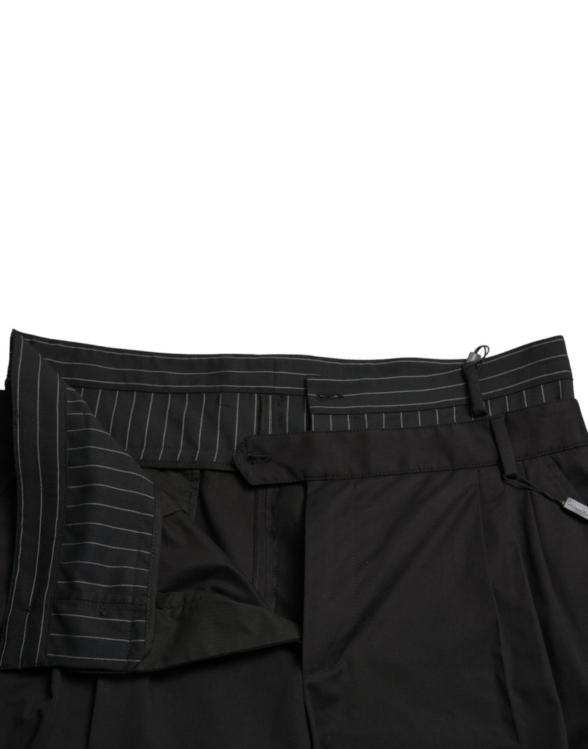 Dolce & Gabbana Schwarze Cargo-Bermuda-Shorts aus Baumwoll-Stretch