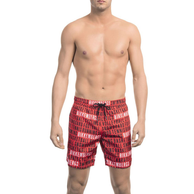 Bikkembergs Rote Badeshorts aus Polyester
