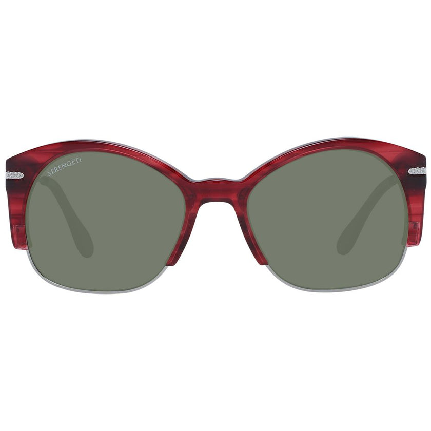 Serengeti Sonnenbrille aus Acetat und Metall in Rot