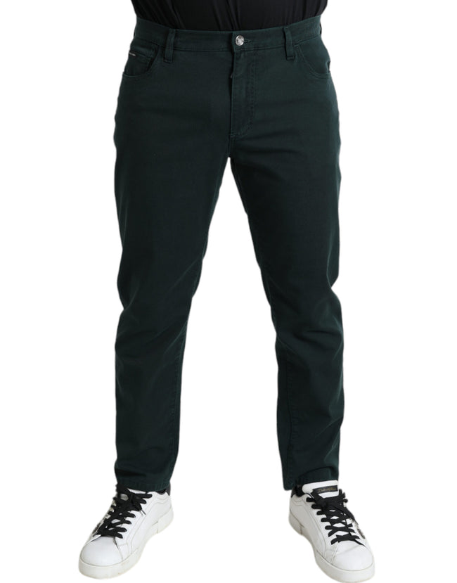 Dolce & Gabbana Grüne Baumwoll-Stretch-Skinny-Denim-Jeans für Männer