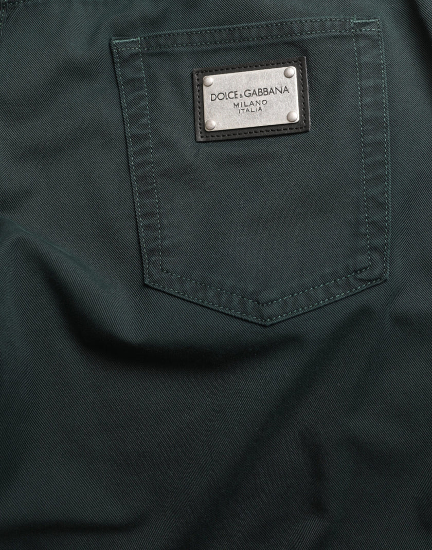 Dolce & Gabbana Grüne Baumwoll-Stretch-Skinny-Denim-Jeans für Männer