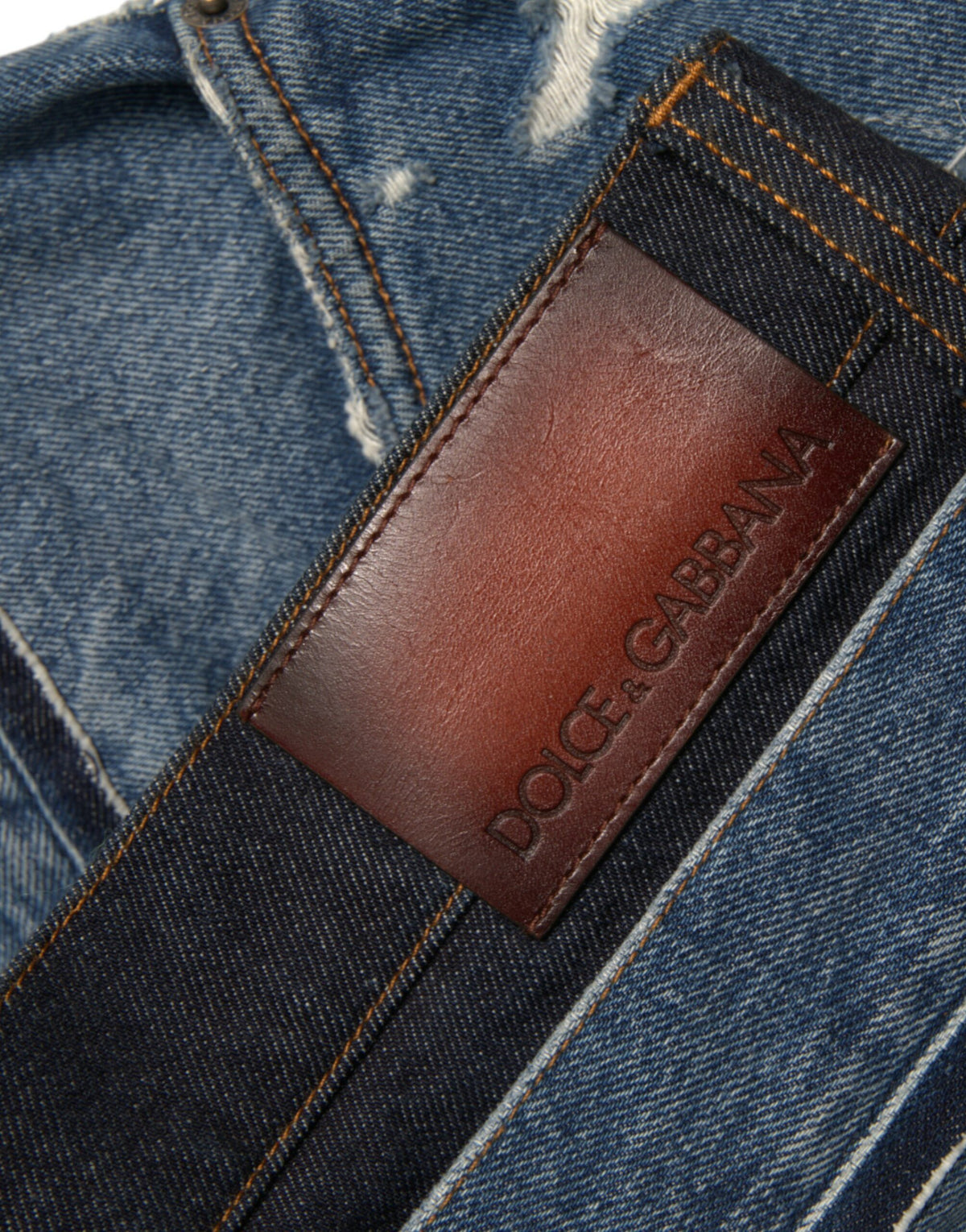 Dolce & Gabbana Blue Distressed Cotton Men's Denim Jeans