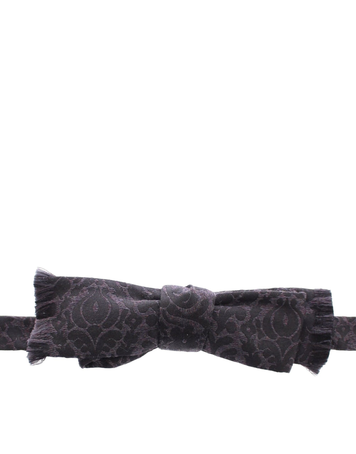 Dolce & Gabbana Grey Black Wool Bow Tie