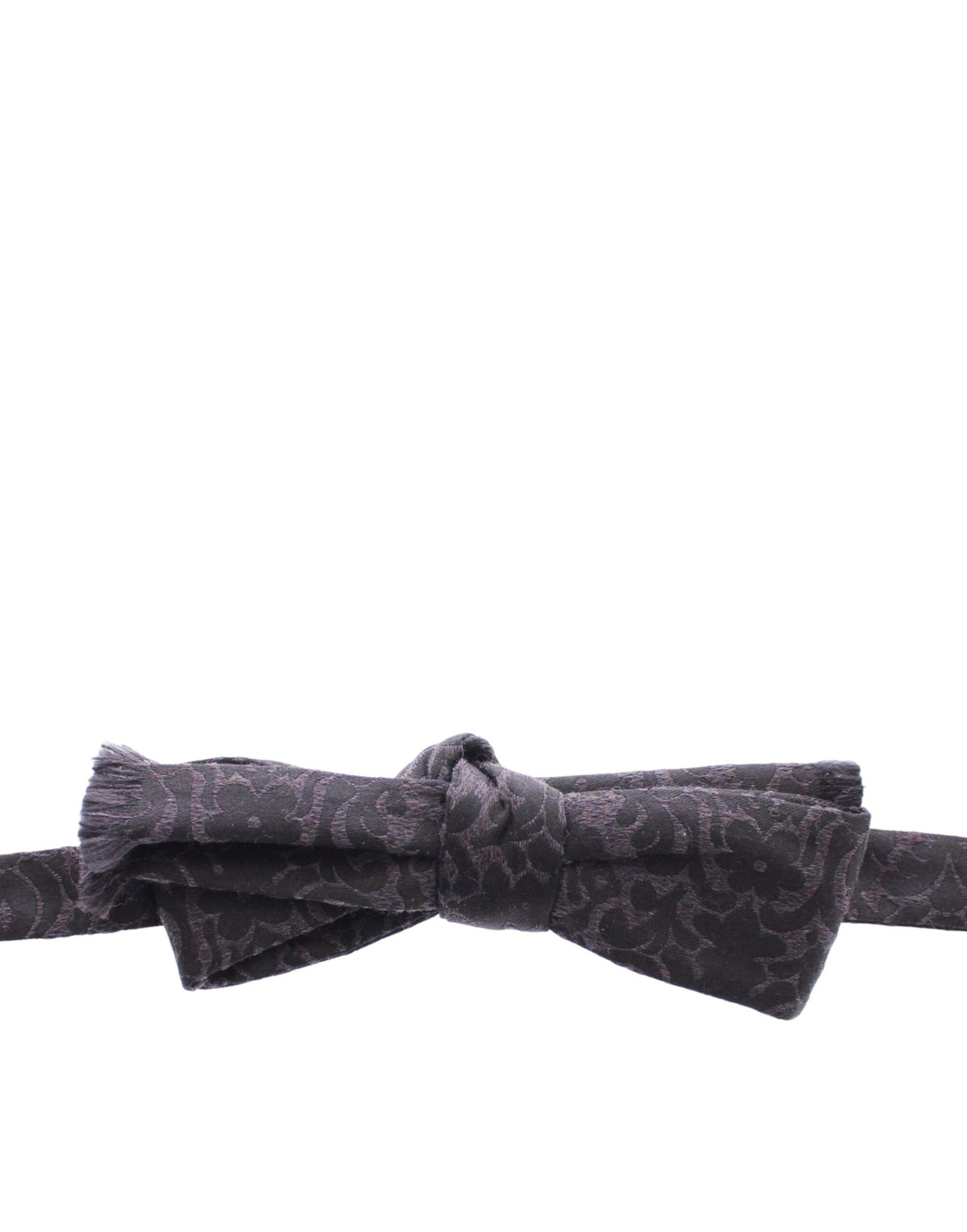 Dolce & Gabbana Grey Black Wool Bow Tie