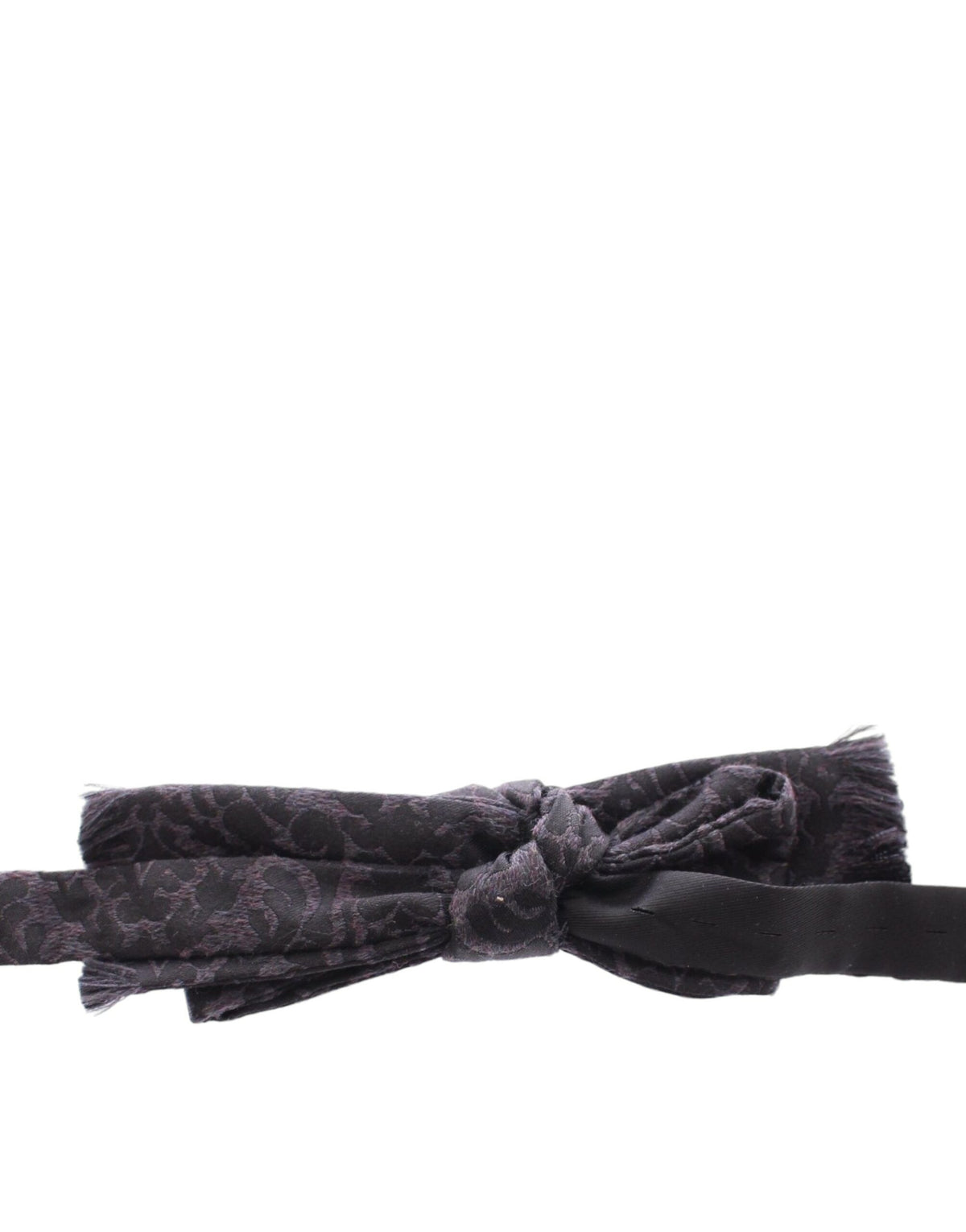 Dolce & Gabbana Grey Black Wool Bow Tie