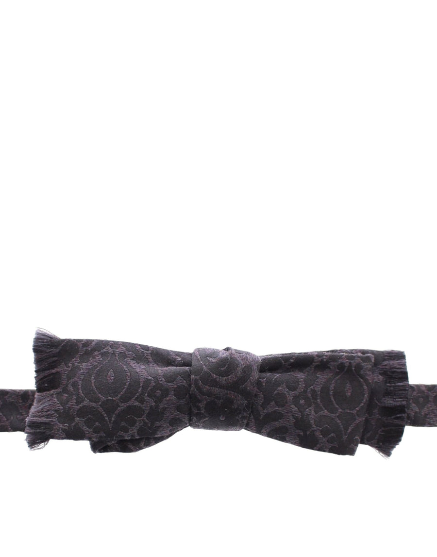 Dolce & Gabbana Graue Seidenfliege aus schwarzer Wolle