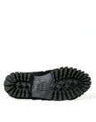 Dolce & Gabbana Schwarz Pelz Leder Hausschuhe Kleid Schuhe